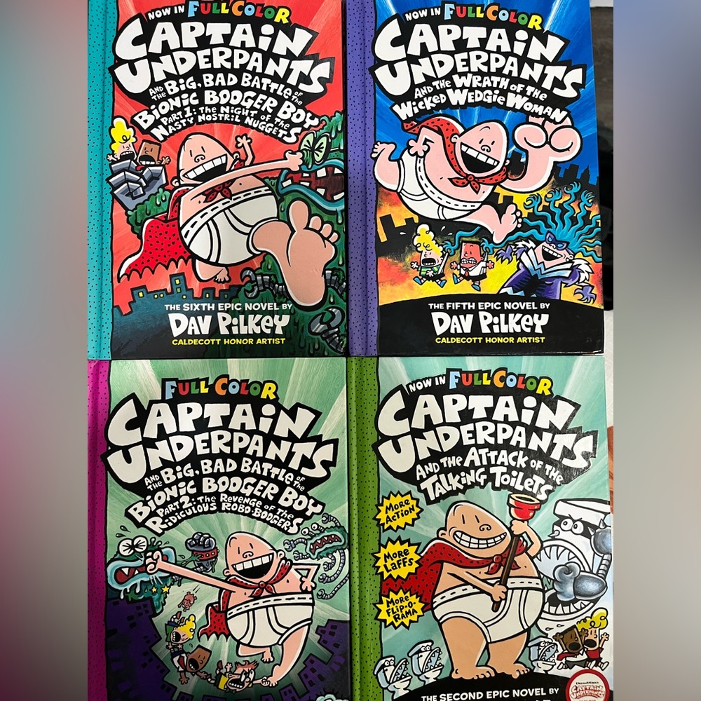 4 Hardcover Captain Underpants books